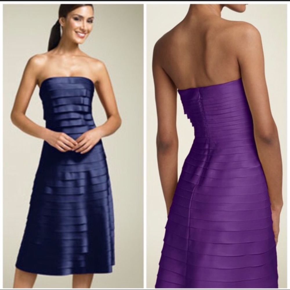 Adrianna Papell Boutique Strapless Navy Dress - 6